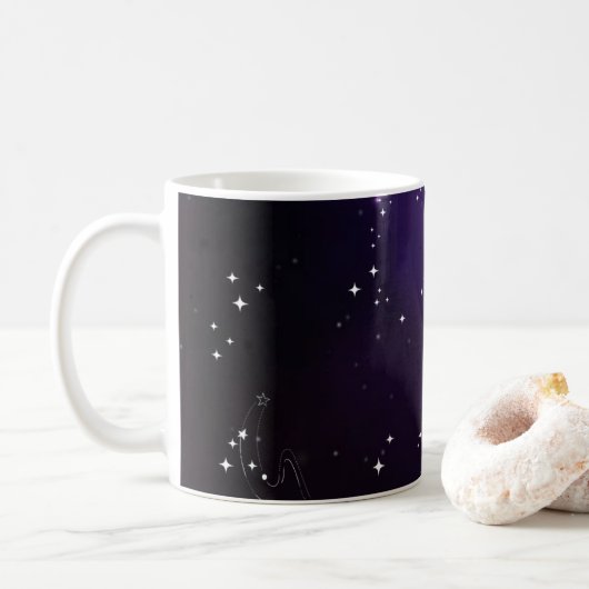 宇宙のディープパープル 外銀河 コーヒーマグカップ (ドーナツ)