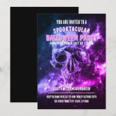 宇宙のドクロ。ハロウィンパーティー 招待状 (正面/裏面)