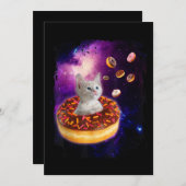 宇宙のドーナツの中の可愛い猫 キティラバー 招待状 (正面/裏面)