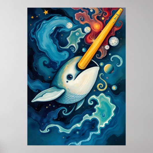 宇宙のナイルホース 幻想的な宇宙ファンタジーアート ポスター (正面)