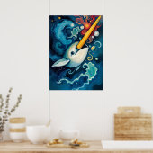 宇宙のナイルホース 幻想的な宇宙ファンタジーアート ポスター (キッチン)