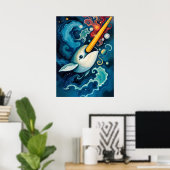 宇宙のナイルホース 幻想的な宇宙ファンタジーアート ポスター (ホームオフィス)