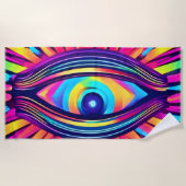 宇宙のネオンアイ ビーチタオル (正面)