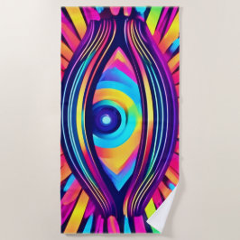 宇宙のネオンアイ ビーチタオル