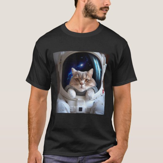 宇宙のネコ Tシャツ (正面)