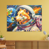 宇宙のハスキー犬 キャンバスプリント (インサイチュ (リビング))