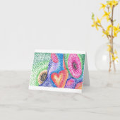 宇宙のハート カード (黄色い花)