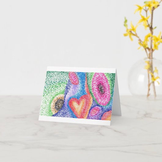 宇宙のハート カード (黄色い花)