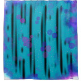 宇宙のバブルフロー シャワーカーテン (正面)