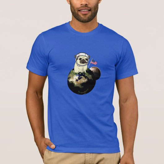 宇宙のパグ Tシャツ (正面)