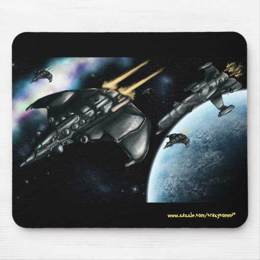 宇宙のパトロールのカッコいいのmousepadのデザイン マウスパッド (正面)