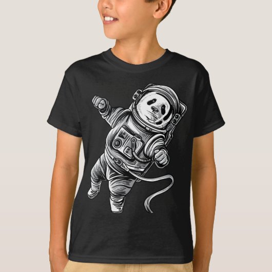 宇宙のパンダくまAstropandaの宇宙飛行士のパンダ Tシャツ (正面)