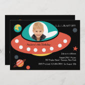 宇宙のパーティーの写真の招待状 招待状 (正面/裏面)