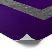 宇宙のパープル ティール シルバー サン ムーン スターズ ウェディング ポスター (角)