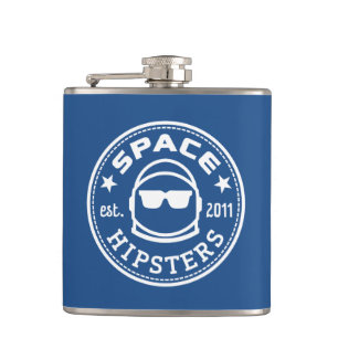 宇宙のヒップスターのロゴのフラスコ! フラスク
