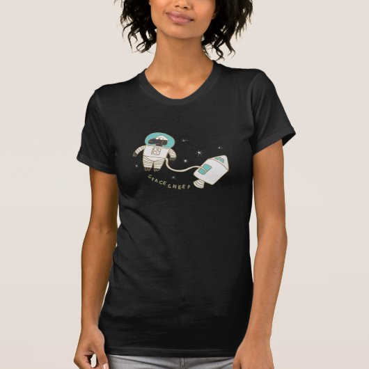 宇宙のヒツジのおもしろいな単語のしゃれ Tシャツ (正面)