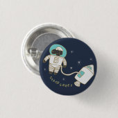 宇宙のヒツジの言葉遊びのしゃれているなPinbackボタン 缶バッジ (正面&裏面)