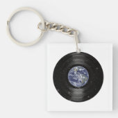 宇宙のビニールLPの記録の地球 キーホルダー (正面)