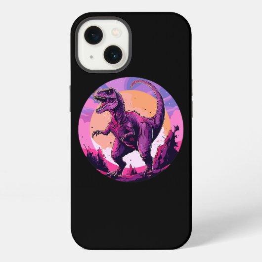 宇宙のビンテージエイリアン恐竜 iPhoneケース (裏面)