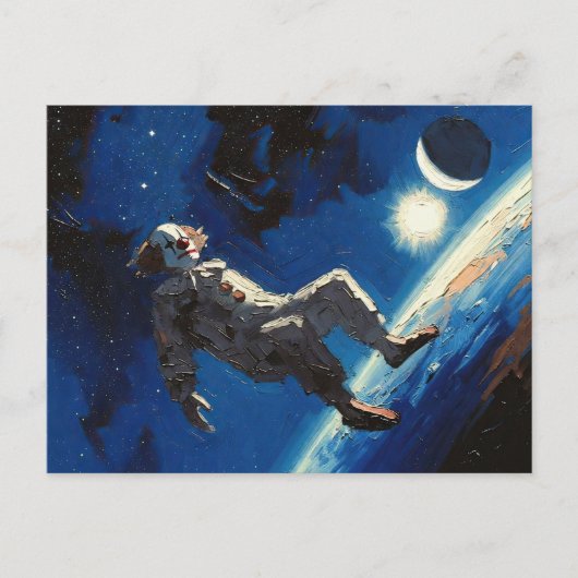 "宇宙のピエロ" 油絵 ポストカード (正面)