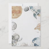 宇宙のファーストバースデー招待状 水彩 招待状 (裏面)