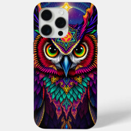 宇宙のフクロウアート: 星空の銀河宇宙 iPhone 15 PRO MAXケース
