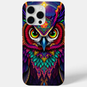宇宙のフクロウアート: 星空の銀河宇宙 iPhone 15 PRO MAXケース