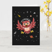 宇宙のフクロウ動物 カード (黄色い花)