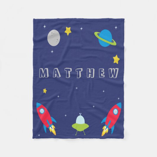 宇宙のフリースのベビーか子供毛布 フリースブランケット (正面)