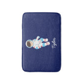 宇宙のブラウンの毛の宇宙飛行士 バスマット (正面縦)