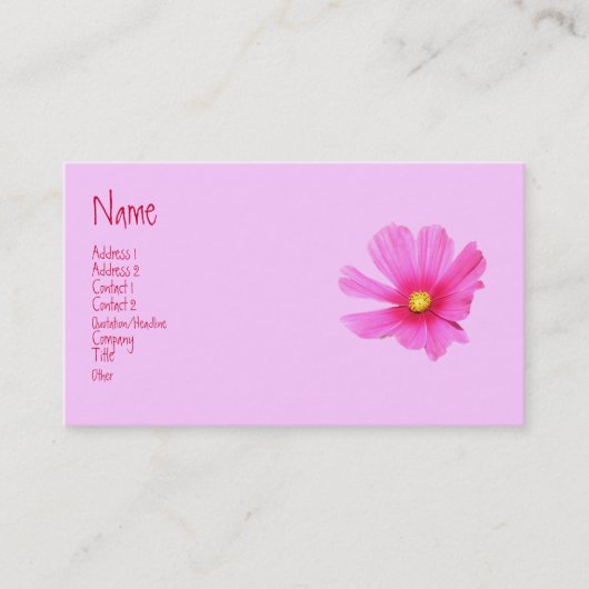 宇宙のプロフィールカード 名刺 (正面)