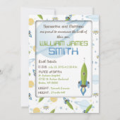 宇宙のベビーの誕生の発表カード5x7 案内状 (裏面)