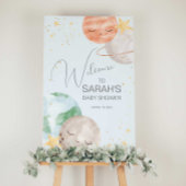 宇宙のベビーシャワー歓迎サイン ポスター