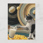 宇宙のミルクと超現実猫 ポストカード (正面)