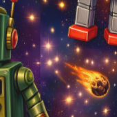 宇宙のメトロロボット銀河柄 資金C5 ウォールペーパー (縫い目)