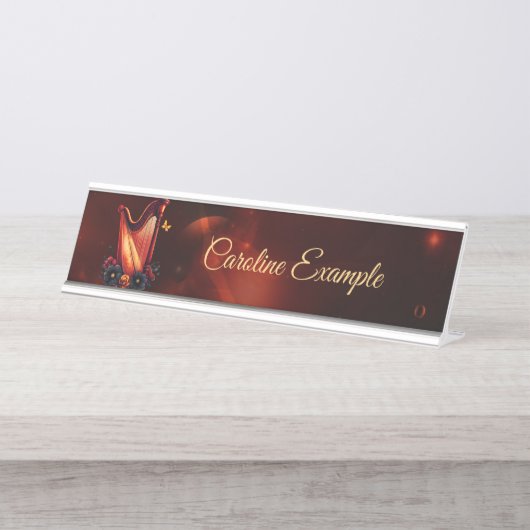 宇宙のメロディー、ハープの魔法。 デスクネームプレート (正面)