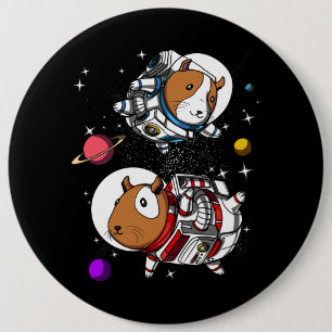 宇宙のモルモットの宇宙飛行士の宇宙Cavyペット 缶バッジ