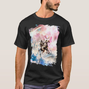 宇宙のユニコーンロボットに乗るコーギープグ Tシャツ