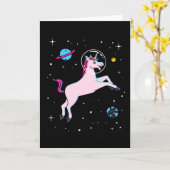 宇宙のユニコーン動物 カード (黄色い花)