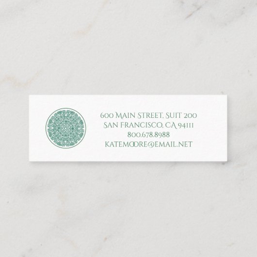 宇宙のヨガマンダラのシンボル スキニー名刺 (裏面)