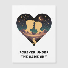 宇宙のラブストーリー ハートと恋人と狐のアート