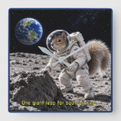 宇宙のリスの冒険 スクエア壁時計 (正面)