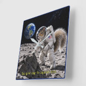 宇宙のリスの冒険 スクエア壁時計 (傾斜)