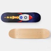 宇宙のロケットとモノグラム 銀河 スケートボード (横)