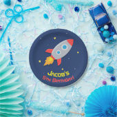 宇宙のロケット宇宙船の誕生日パーティーグッズ ペーパープレート (パーティー)