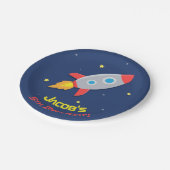 宇宙のロケット宇宙船の誕生日パーティーグッズ ペーパープレート (アングル)