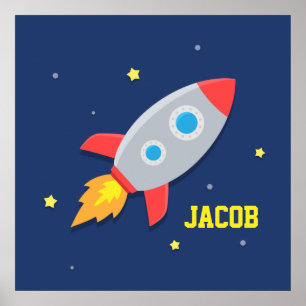 宇宙のロケット船キッズルームデコールポスター ポスター