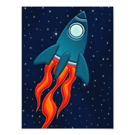 宇宙のロケット船 フォトプリント            (正面)