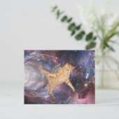 宇宙のワームホールにいる面白い猫 ポストカード (スタンド正面)