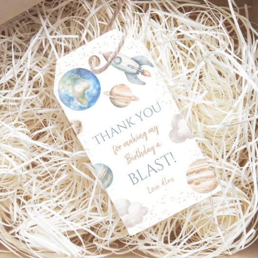 宇宙の一番目の誕生日プラネットありがとう ギフトタグ